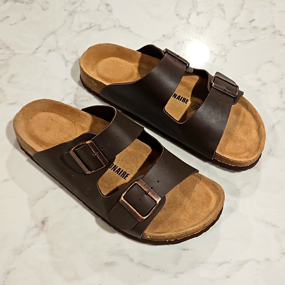 Cushionaire Brown Leather Sandals